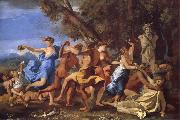 Nicolas Poussin A Bacchanalian Revel Befroe a Term of Pan china oil painting reproduction